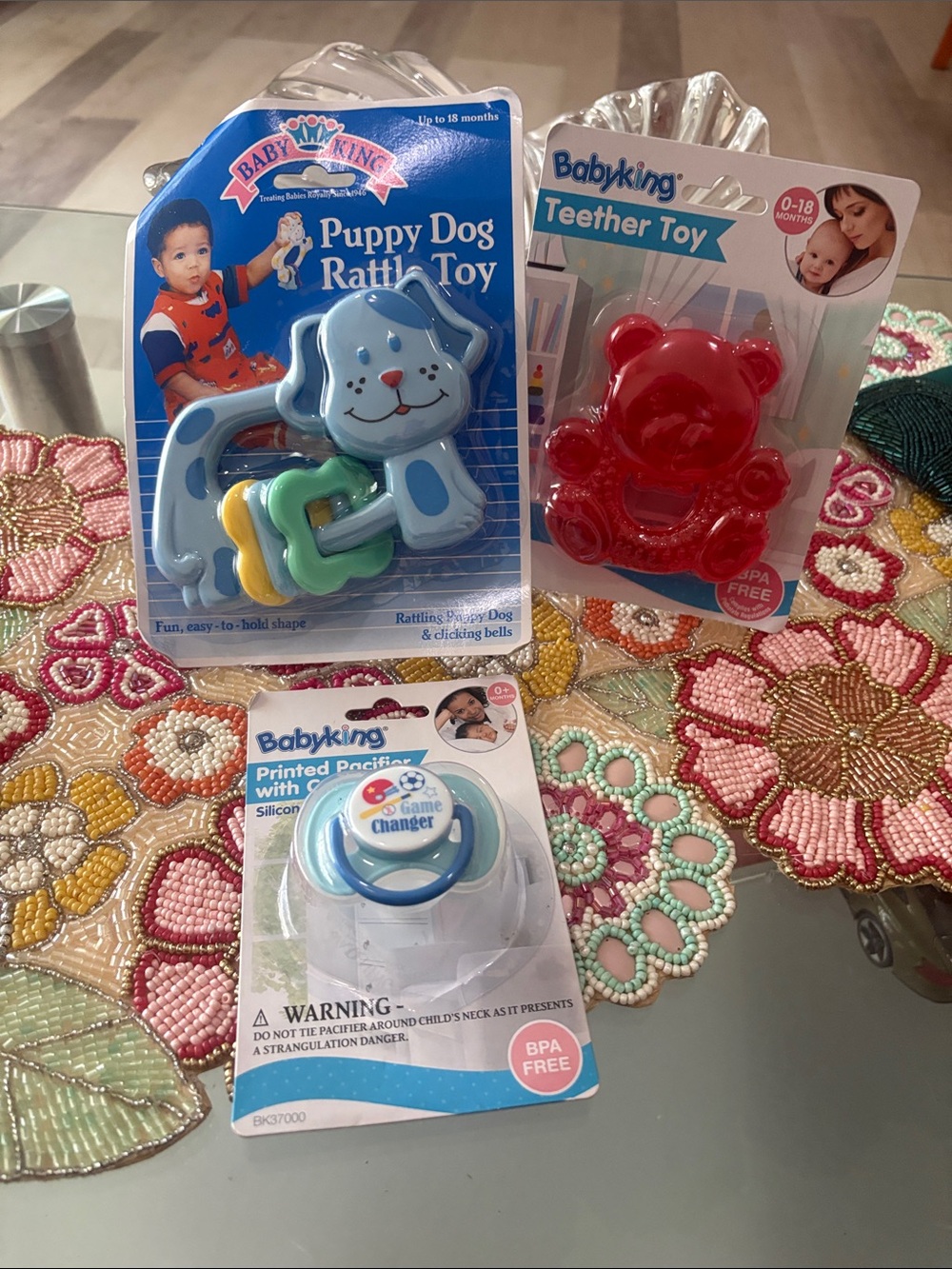 Baby King Dog Rattle, Baby Shower, lot